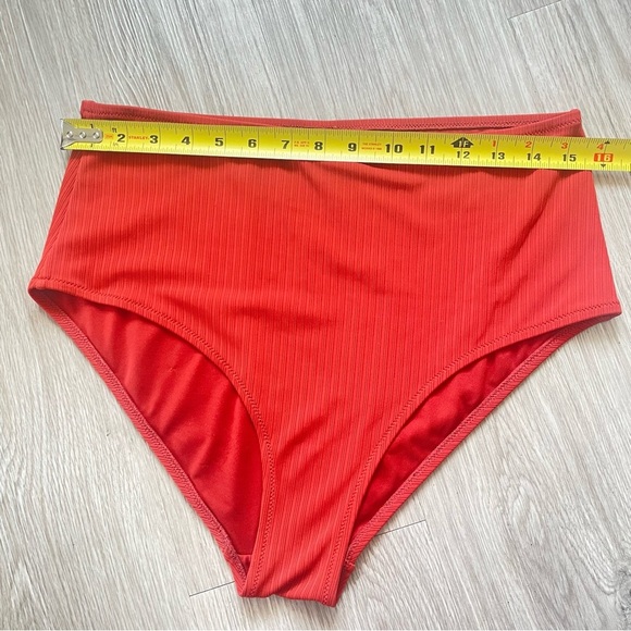 SWIMSUIT 2 PIECE SIZE XL ORANGE RIBBED WOMEN SWIMSUIT - Picture 5 of 13